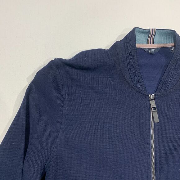 Ted Baker London Zip Up Jacket Men’s Blue Size 5 - Picture 2 of 12